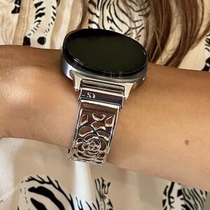 Silver Galaxy Watch 8 Band, Adjustable Links Strap for Galaxy Watch 8 & Classic